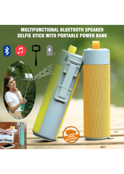Multifunctional Bluetooth Speaker Selfie Stick with Portable Power Bank,Wireless Self Timer, SSP3